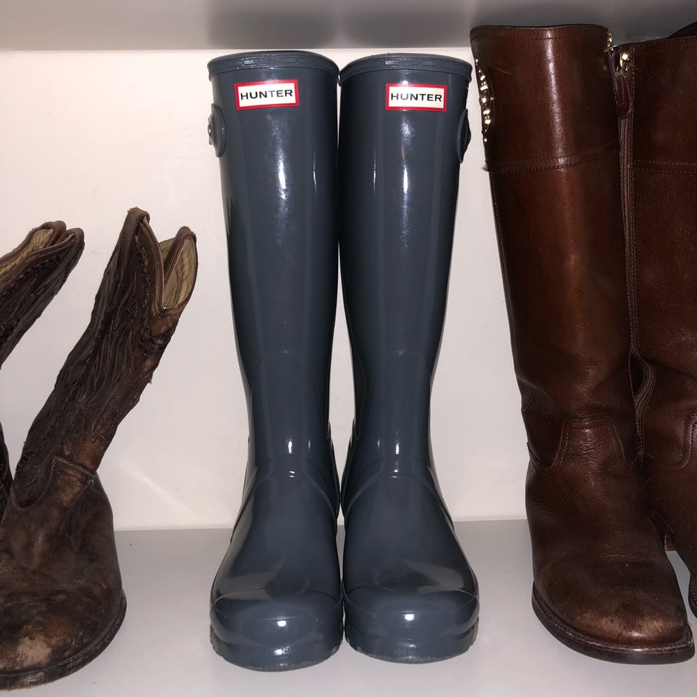 Hunter Rain Boots Gray Tall